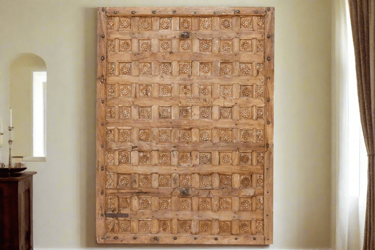 18th Century Bikaner Carved Ceiling Panel - Cultheir