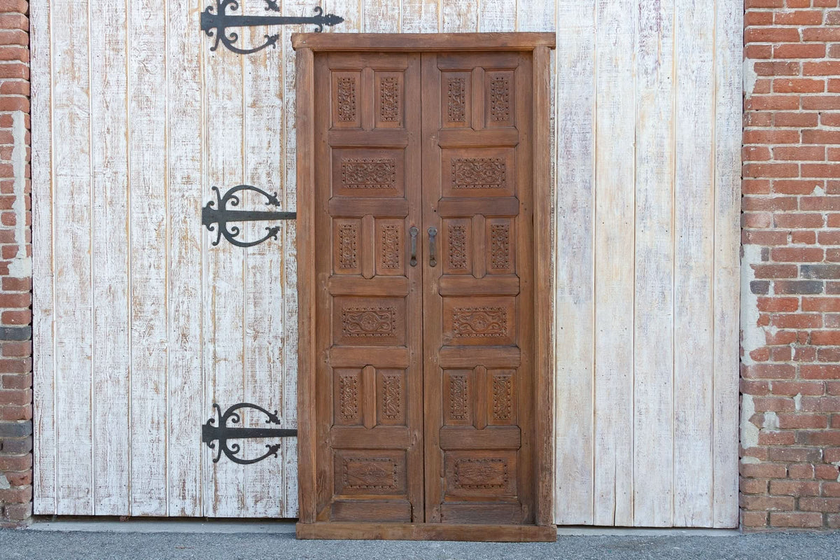 19th Century Carved Medallion Floral Doors - Cultheir