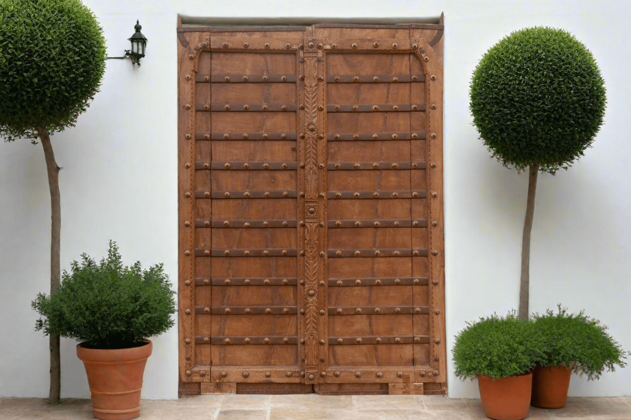 Antique Iron Bound Medieval Double Door - Cultheir