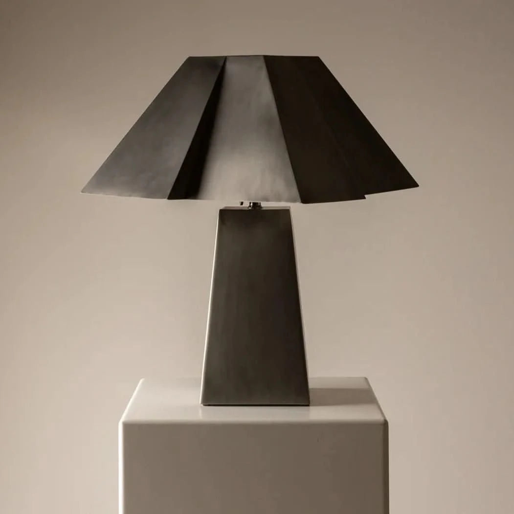 Bohan Table Lamp - Stainless Steel &amp; Burlwood - Cultheir
