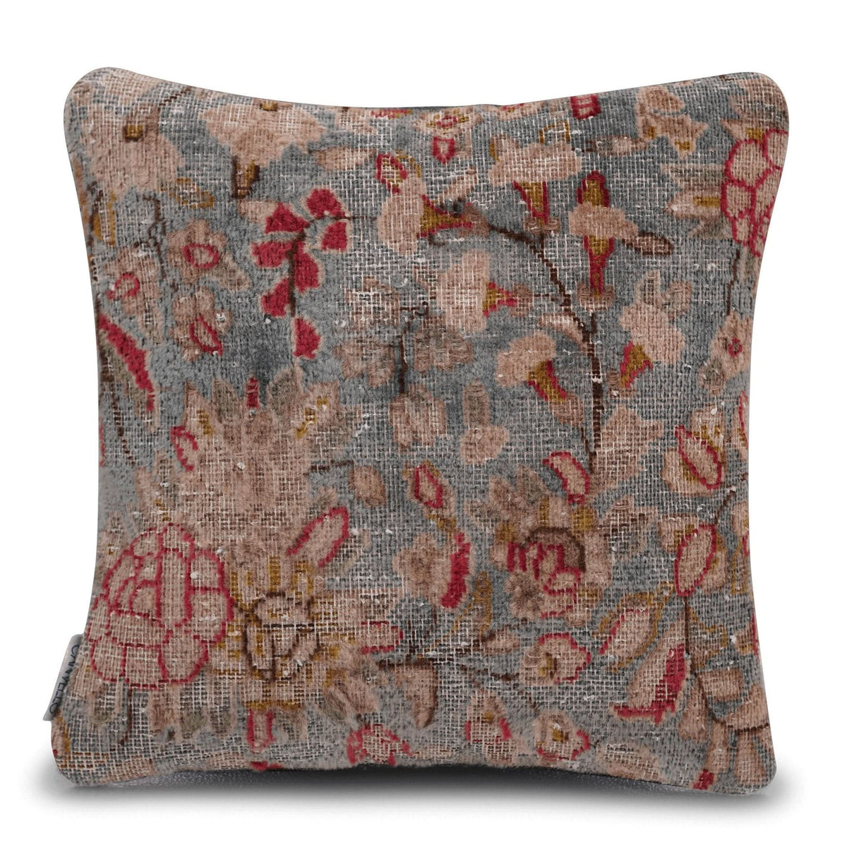 Canvello Antique Kerman Rug Red Pillow Cases - 16&quot;x16&quot; - Cultheir