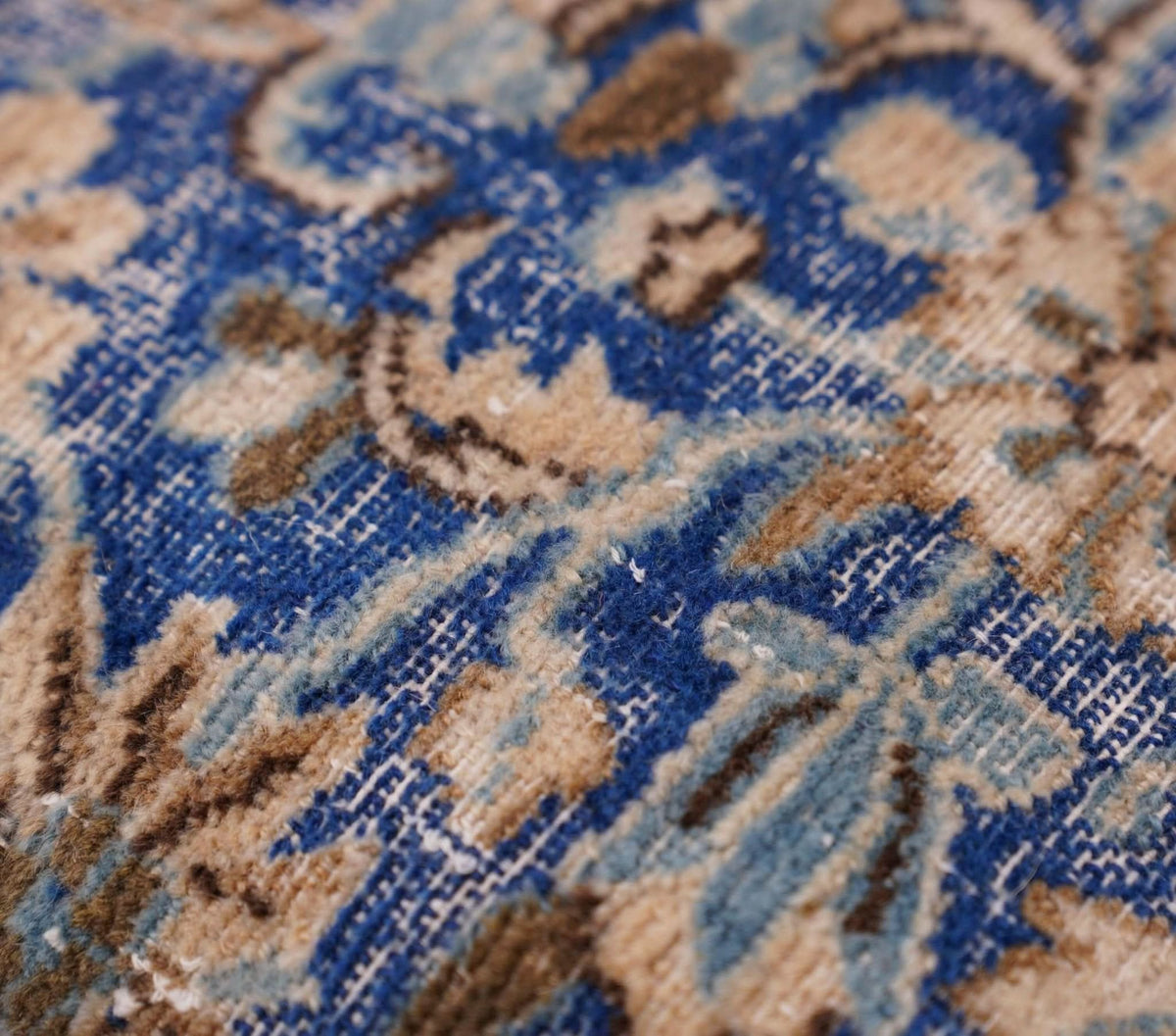 Canvello Antique Rug Blue And Brown Throw Pillows - 18&quot;x18&quot; - Cultheir