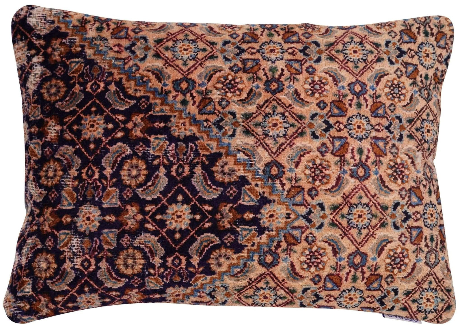 Canvello Antique Rug Navy Blue Cushion - 16"x24" - Cultheir