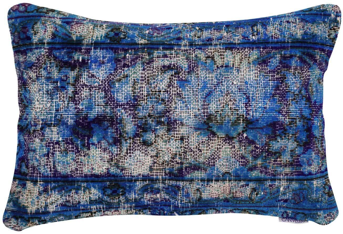 Canvello Antique Rug Royal Blue Throw Pillows - 16"x24" - Cultheir