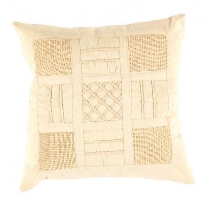 Canvello Beige Color Pure Cotton Throw Pillow - 16" X 16" - Cultheir