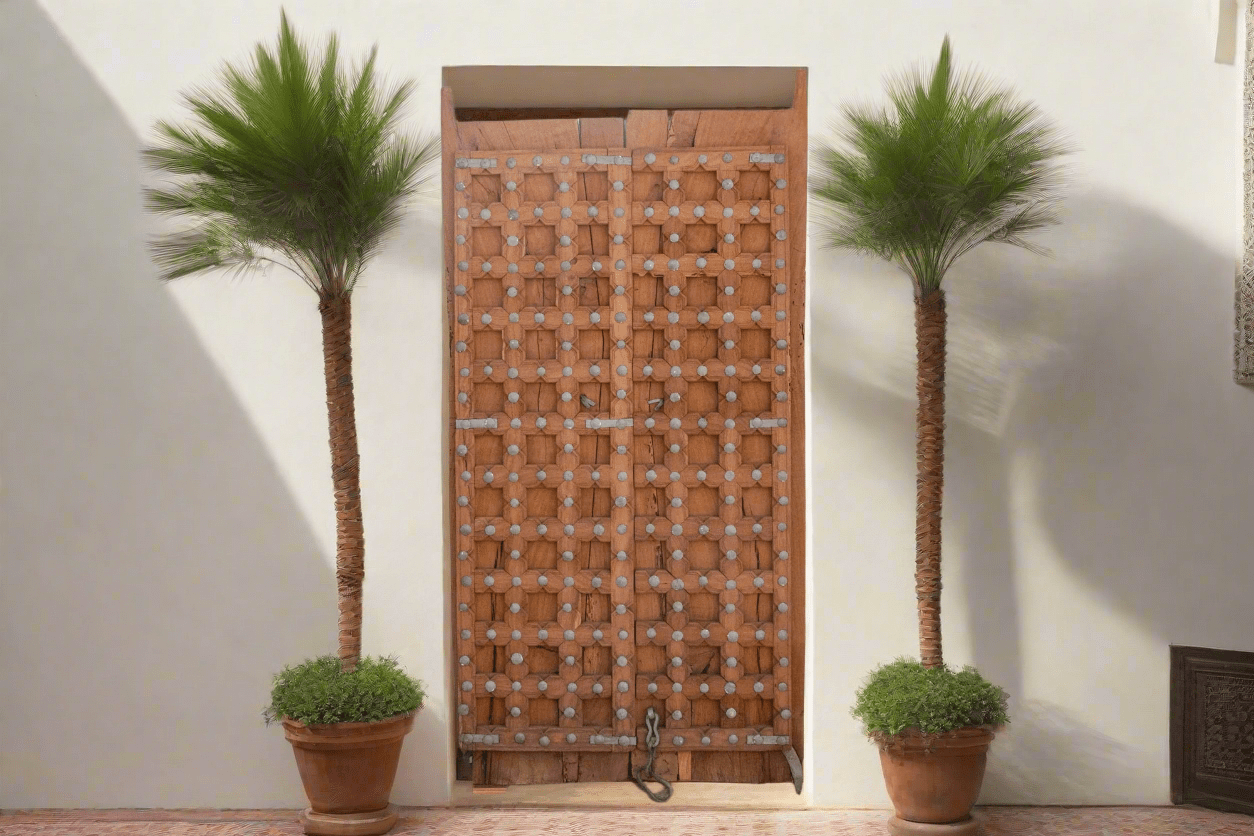 Early 19th Moorish Star Teak Door - Cultheir