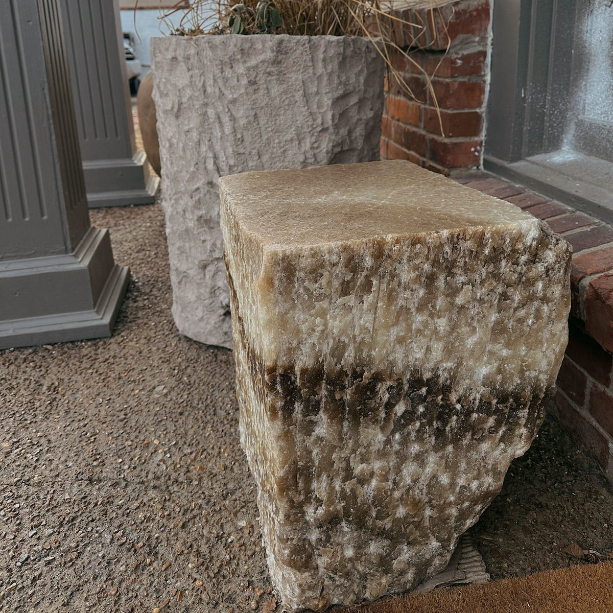 Onyx Cube Block / Sidetable - handcrafted onyx side table - Cultheir
