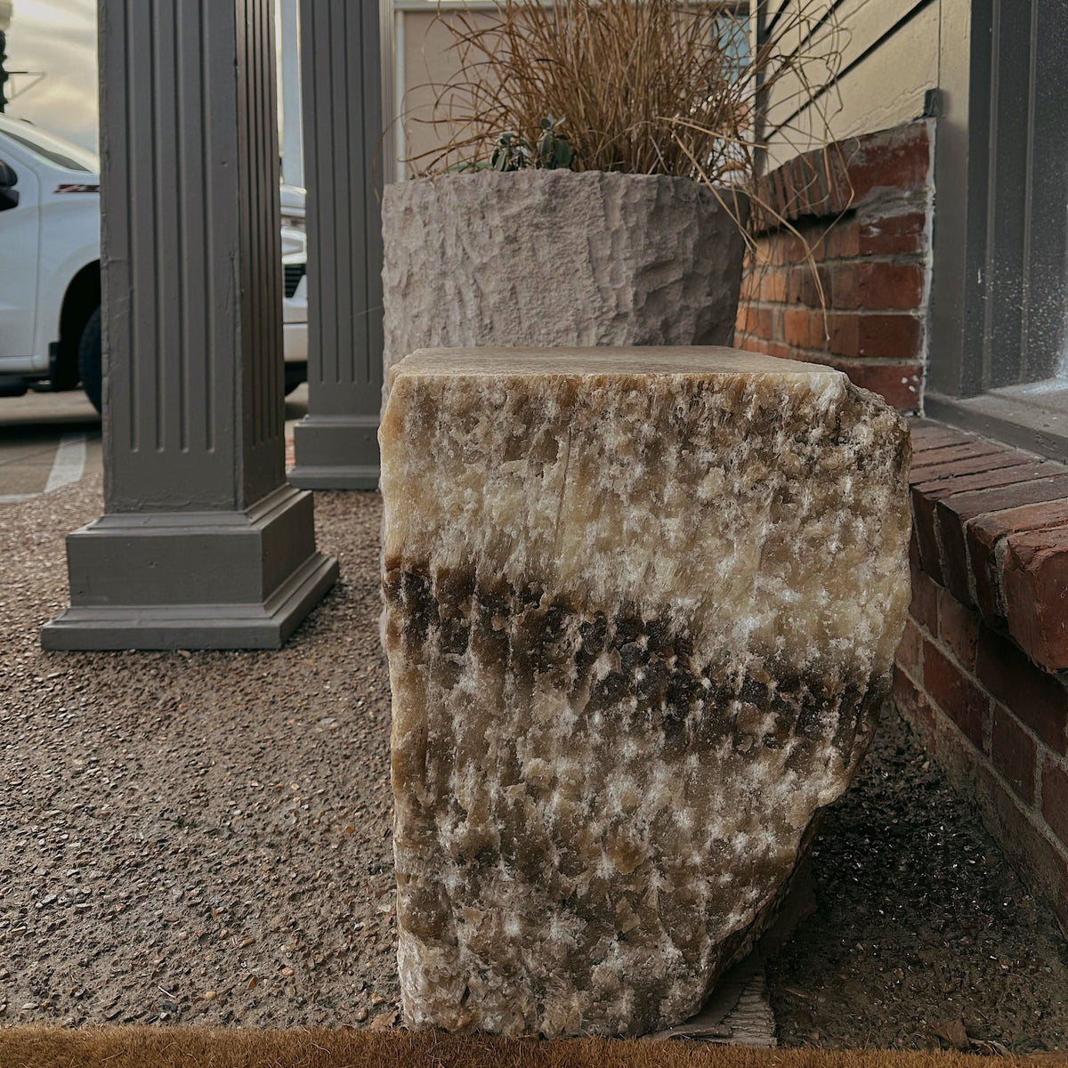 Onyx Cube Block / Sidetable - detail view showing craftsmanship