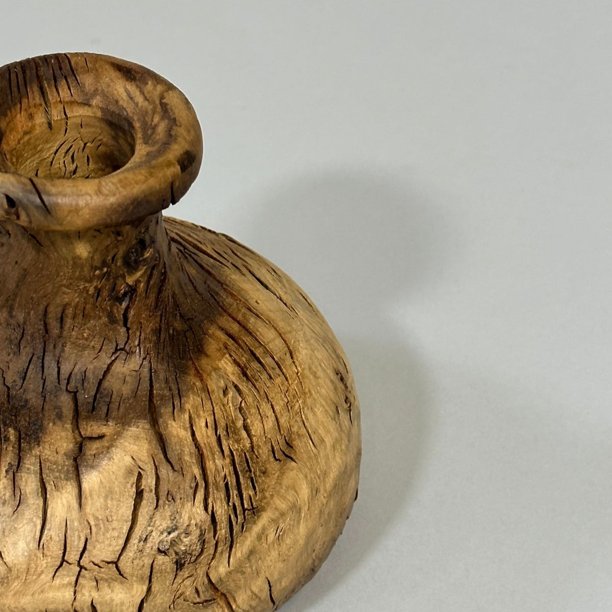 Vintage Squatted Wood Vase - Cultheir 